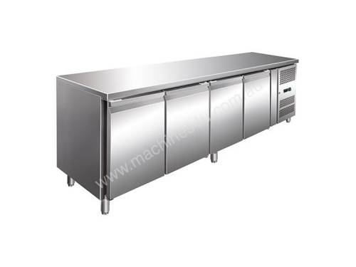 F.E.D. GN4100FE Tropicalised S/S 4 Door Gastronorm Bench Fridge
