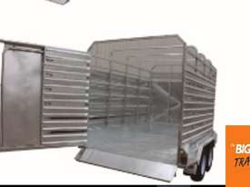  8X5 TANDEM GALVANISED STOCK CATTLE TRAILERS CRATE COW LIVESTOCK FARM 2800ATM - picture0' - Click to enlarge