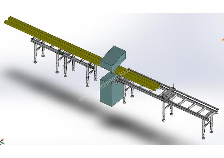 caption Calibrated Deluxe Length Stop Roller Conveyor Kit, 360mm x 3000mm Linear Measuring System