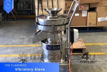 Flamingo 450mm Vibratory Sieve with trolley and lid, Low Noise, All Contact-Parts Stainless Steel!