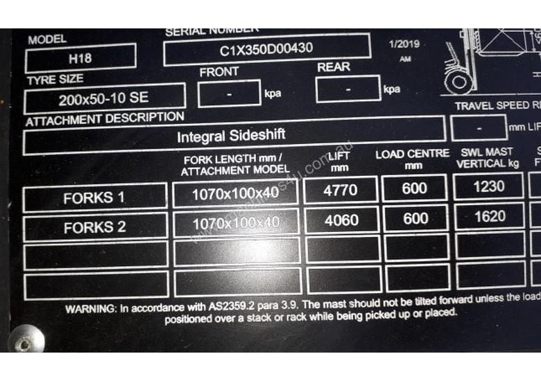 caption Used Forklift: N20HP Genuine Preowned Linde 1.8t