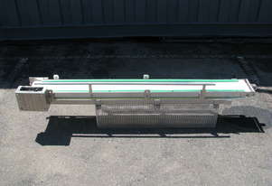 Stainless Motorised Slat Belt Conveyor - 1.5m long
