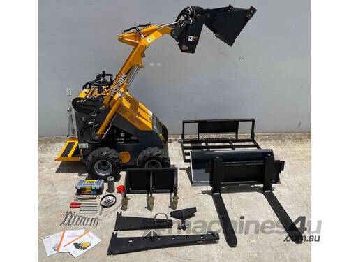 HYSOON HY380 MINI LOADER PACKAGE INCLUDES 8 x ATTACHMENTS - TWIN LEVER MODE