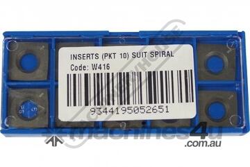 Carbide Inserts for Spiral Cutter Heads on Thicknessers 15 x 15 x 2.5mm (10 Inserts Per Pack) Suits