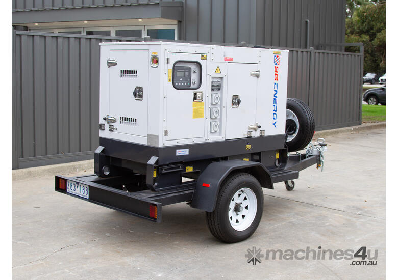 caption SG ENERGY – TRAILER MOUNTED 6 kVA SINGLE PHASE GENERATOR