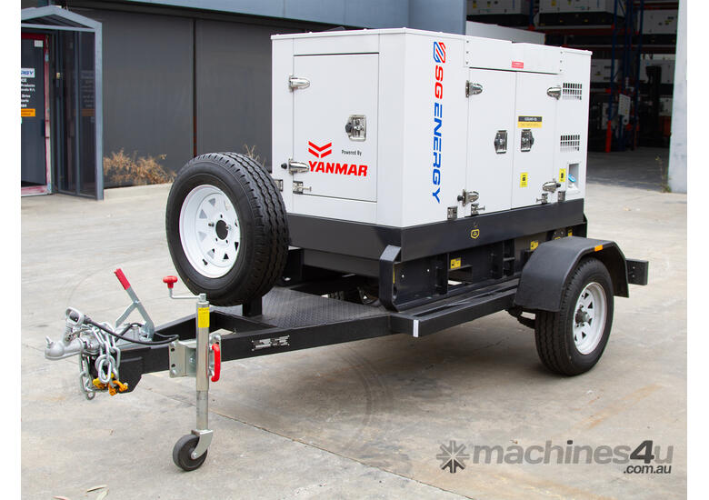 caption SG ENERGY – TRAILER MOUNTED 6 kVA SINGLE PHASE GENERATOR