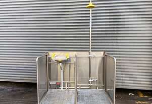 Pratt Emergency decontamination station safety shower eye wash spill tray combo Pratt Emergency decontamination station safety shower eye wash spill tray combo