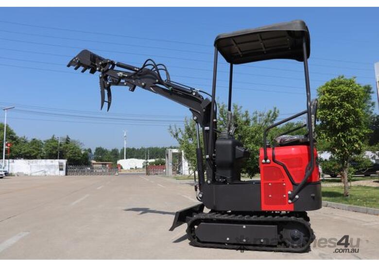 caption Mini Excavator 1.0T with 8 Attachments: Limited Time Offer!