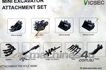   0.8-1.7 ton (25mm pin) Mini Excavator Attachments Kit