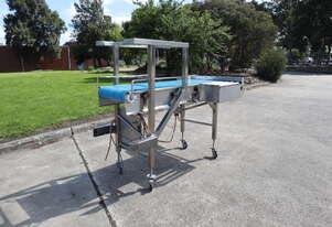 Stainless Steel Motorised Belt with Infeed Roller Conveyor - 1.66m long - Contech Engineering