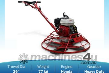 Masterfinish 36 Walk Behind Trowel - MF36H Honda Engine - HD Gearbox