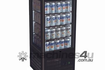 Thermaster Four Sided Countertop Beverage Display Fridge Black Tcbd78B