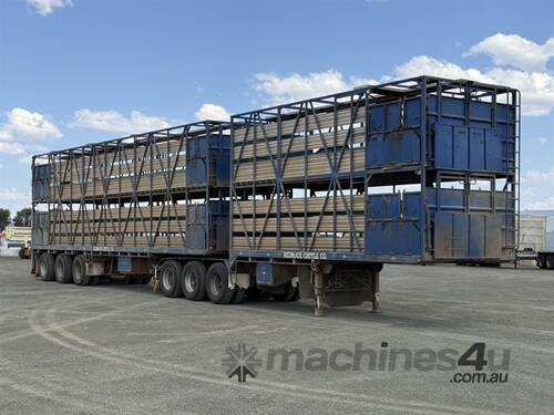 caption 2015 STRASBURG B-DOUBLE LIVESTOCK TRAILER COMBINAT
