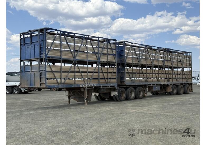 caption 2015 STRASBURG B-DOUBLE LIVESTOCK TRAILER COMBINAT