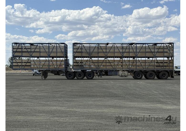 caption 2015 STRASBURG B-DOUBLE LIVESTOCK TRAILER COMBINAT