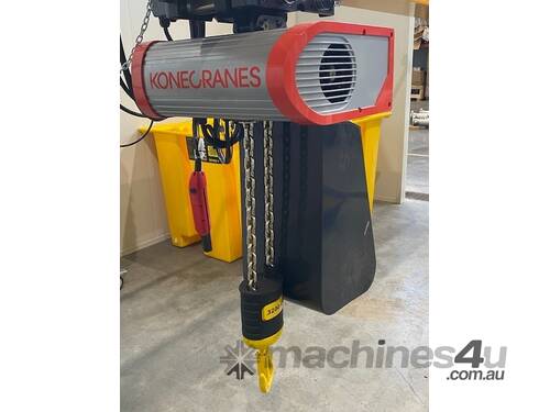 Never used Kone electric chain hoist and festoon system for sale (3,200kg) at less than half price!