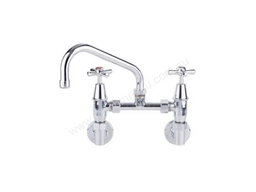 Exposed Adjustable Right Angled Wall Tap w/ Standard Swivel Outlet