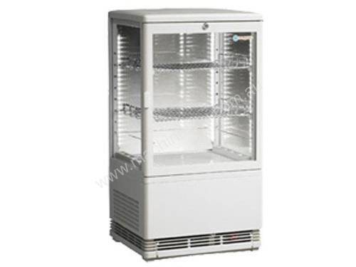 ICS Venice Joey Four Sided Glass Refrigerated Display in White-Bench Top
