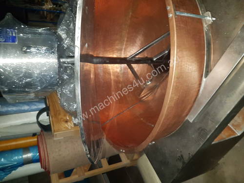 Copper Mixer for food manufacturing 440lt copper bowl double wall oil jacketed, three speed mixer