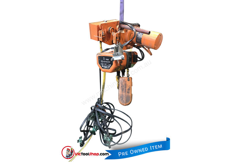 Used Hitachi Hitachi Electric Chain Hoist 1 Ton x 6 Meters 3 Phase 415 Volt Electric Shop Crane