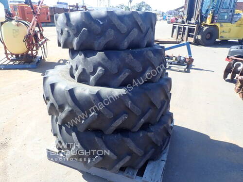 2 X GOODYEAR 12.4R20 SUPER TRACTION AGRICULTURAL TYRES & RIMS & 2 X 14.9R30 AGRICULTURAL TYRES & RIM