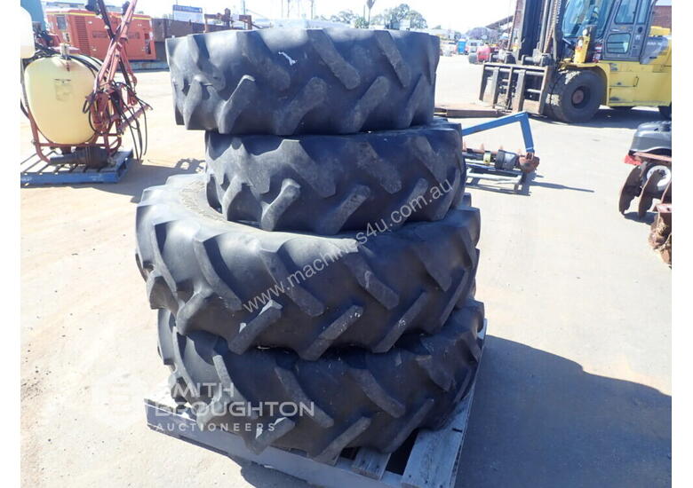 caption 2 X GOODYEAR 12.4R20 SUPER TRACTION AGRICULTURAL TYRES & RIMS & 2 X 14.9R30 AGRICULTURAL TYRES & RIM