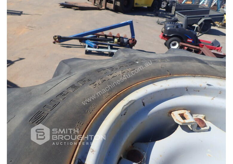 caption 2 X GOODYEAR 12.4R20 SUPER TRACTION AGRICULTURAL TYRES & RIMS & 2 X 14.9R30 AGRICULTURAL TYRES & RIM