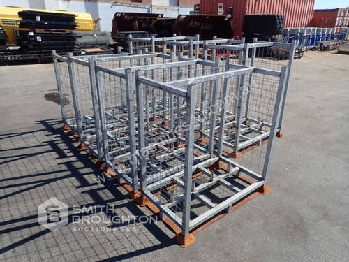 7 X EMPTY TEMPORARY FENCE FLOORING CAGES