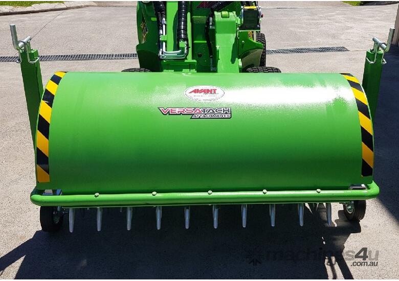 caption Versatach Lawn Aerator Attachment for Avant Mini Loader
