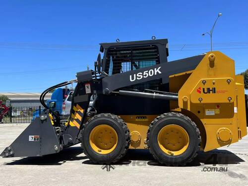 2023 UHI US50K 900KG Load Capacity Skid Steer  Loader, 68HP YANMAR Engine with Free 4in1 Bucket