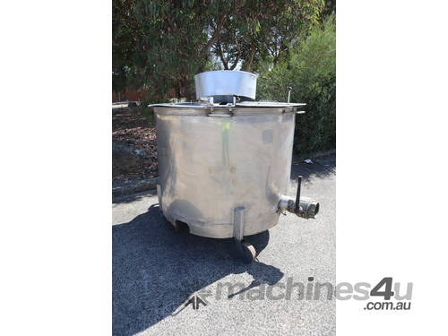 caption Stainless Steel Mixer Mixing Tank with Gas Cooking - 850L