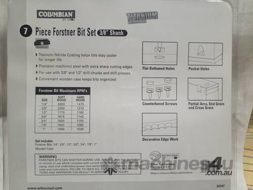 Precision Drilling with the Columbian 7-Piece Forstner Bit Set