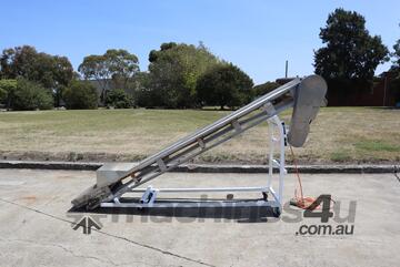 Stainless Steel Incline Conveyor - 1.6m High