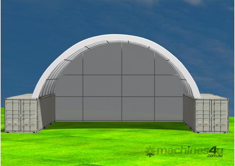 40ft x 40ft Container Shelter - With End Wall