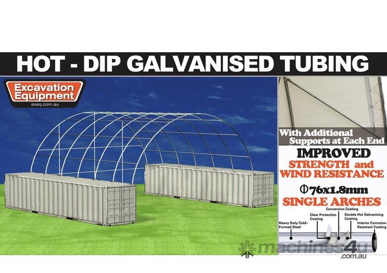 40ft x 40ft Container Shelter - With End Wall