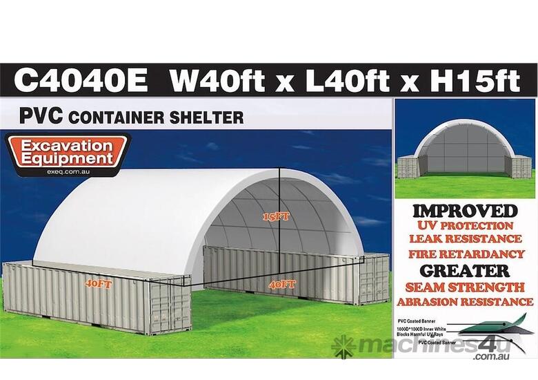 40ft x 40ft Container Shelter - With End Wall