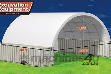 40ft x 40ft Container Shelter - With End Wall