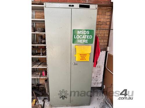 caption QTY X 1 CABINET, QTY X 1 BAY SHELF W CONTENTS ETC