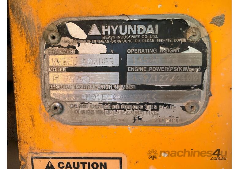 caption Hyundai HL 757-9 Articulated Wheel Loader