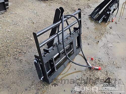 caption Unused Captok Side Shift Forks to suit Mini Skidsteer Loader