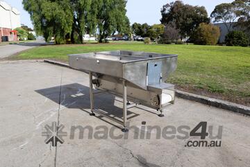 Stainless Steel Hopper Feeder Belt Conveyor - 1.6m Long