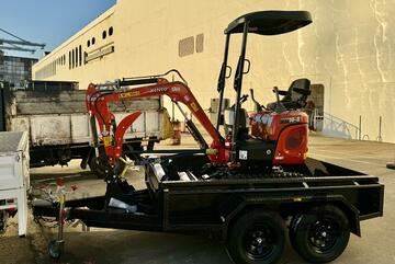 Mini Excavator 1.0 T Rhinoceros XN10-8 Side Joysticks Excavator & Tandem Trailer Package