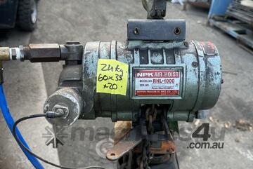 NIPPON NPK RHL-1000 Air Powered Pneumatic Chain Hoist 1000kg Winch