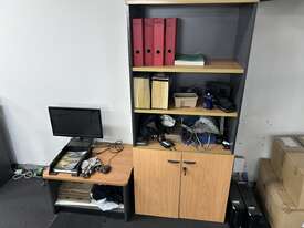 Timber Corner Desk & Timber Shelving Unit Including - picture2' - Click to enlarge
