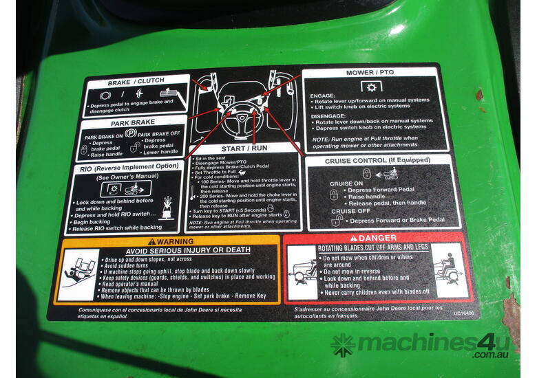 JOHN DEERE E180 RIDE ON MOWER LAWN TRACTOR