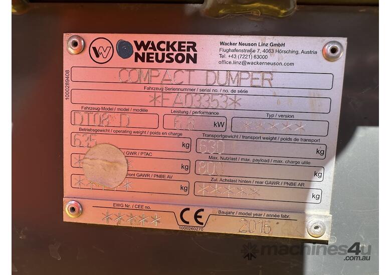 Wacker Neuson DT08 Dumper image 14