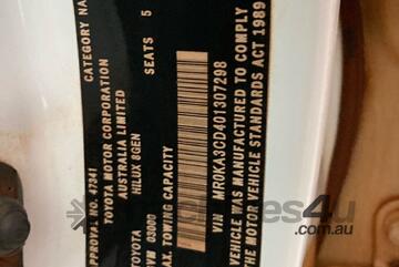 2018 Toyota Hilux Cab Chassis Dual Cab