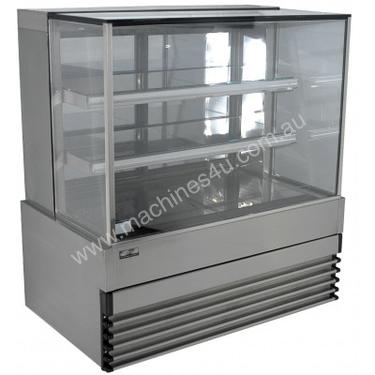 Koldtech KT.SQRCD.12.4T Square Glass Refrigerated Cake Display 4 Fixed Shelves - 1200mm