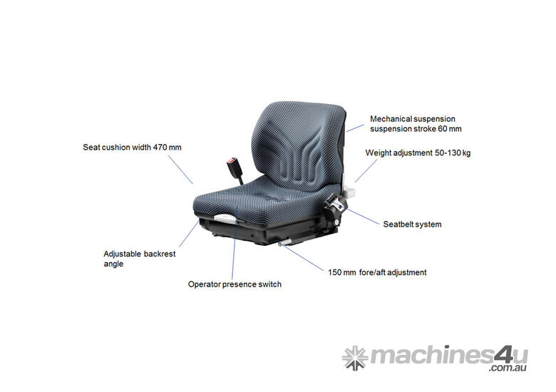 New Grammer Grammer Seat Msg20 For Forklift 50 130kg Fabric With Seat Sensor Suspension Seats In Brookvale Nsw