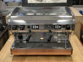 SAN MARINO LISA 2 GROUP CHROME BRASS BASE ESPRESSO COFFEE MACHINE - picture0' - Click to enlarge